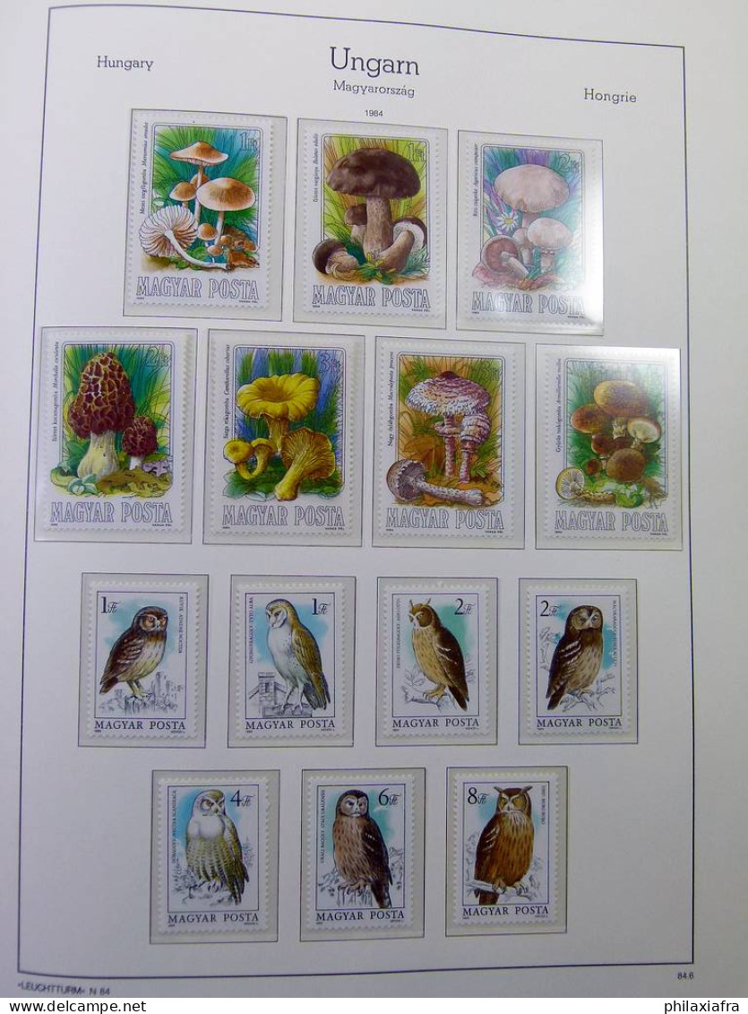 Collection Hongrie, sur album, de 1979 à 1984, timbres, neufs ** et oblitéré