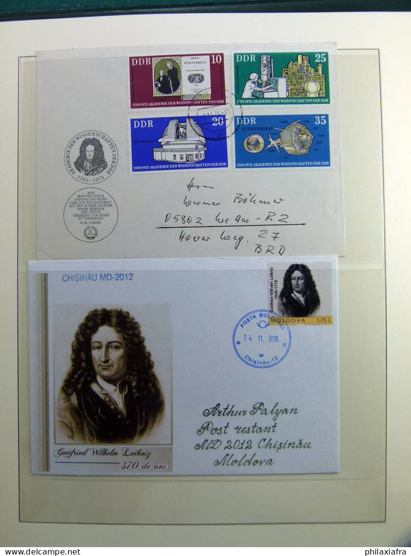 Collection thème scientifiques, album timbres neufs Oblitéré Histoire postale.