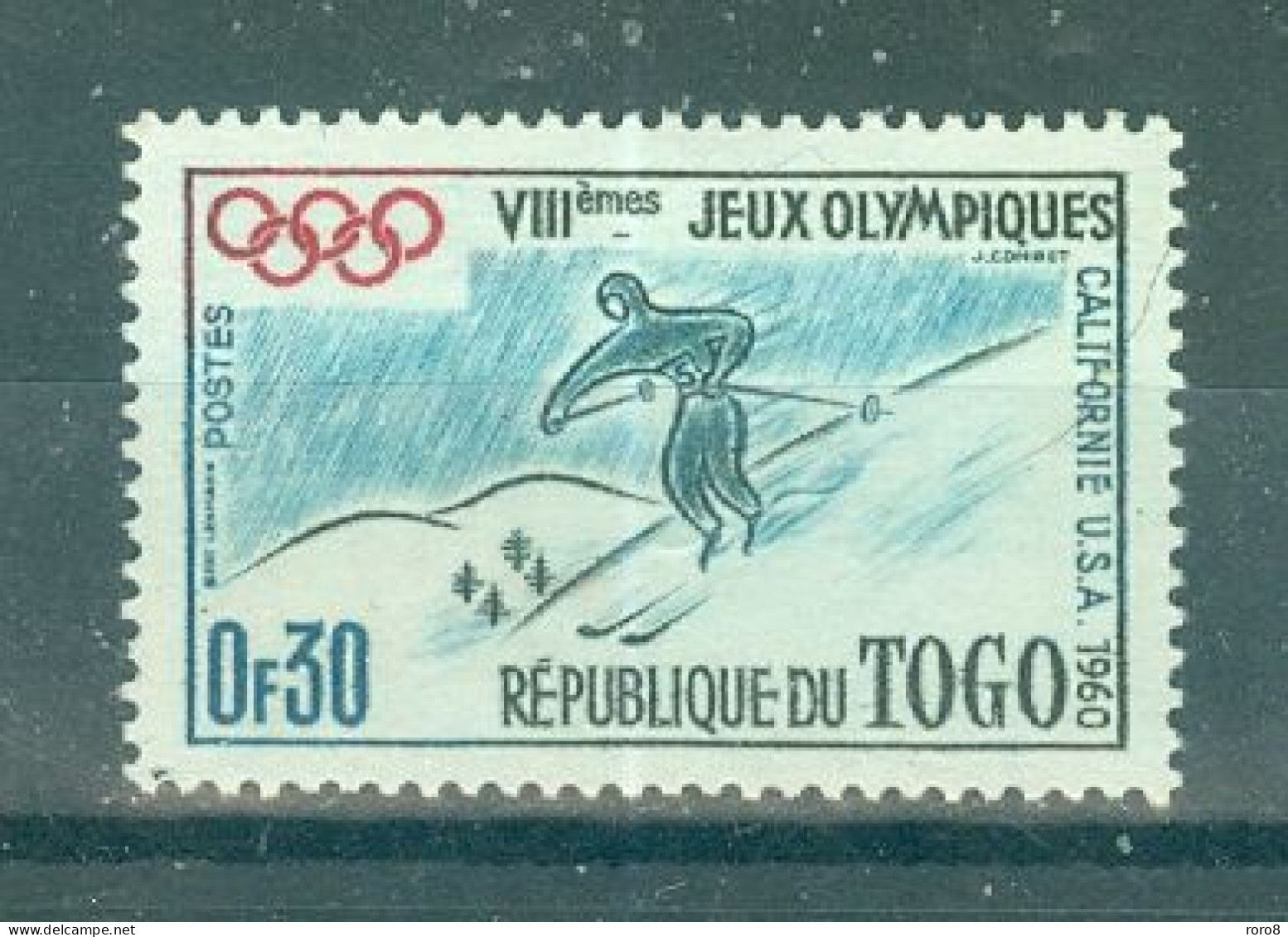 REPUBLIQUE DU TOGO - N°300 Sans Gomme - Jeux Olympiques D'hiver, à Squaw Valley (E.U.A.) Sujets Divers. - Winter 1960: Squaw Valley