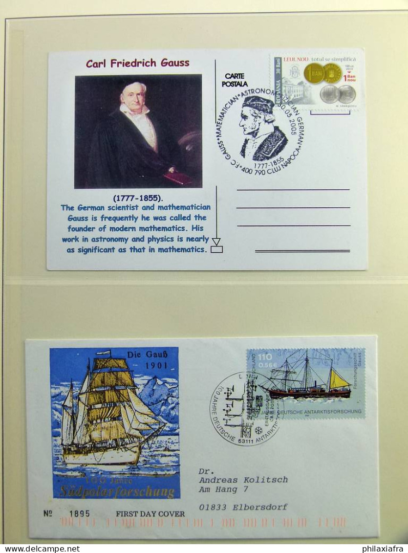 Collection thème des scientifiques album timbres neufs oblitéré histoire postale