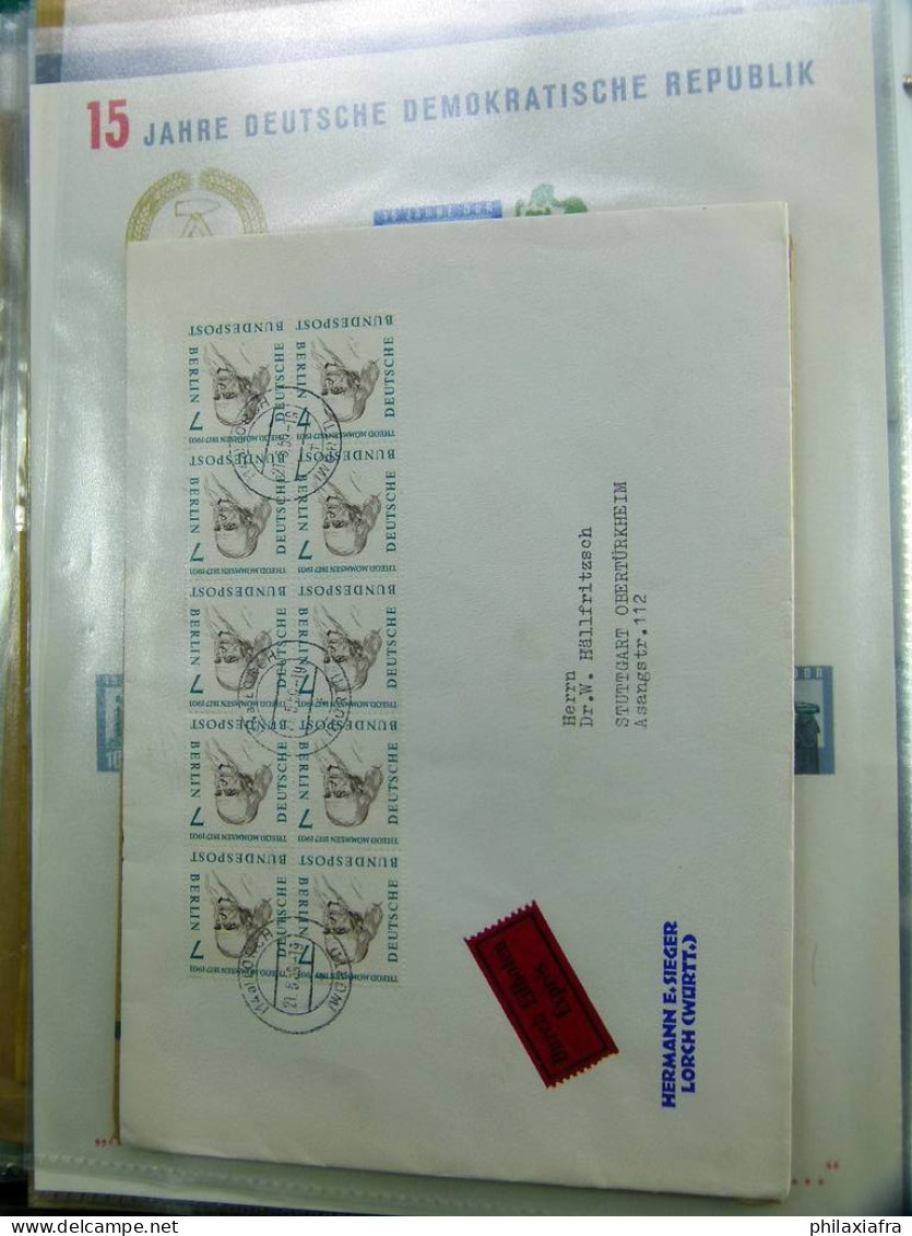Collection Histoire postale Allemagne Aussi fragments Bavière FDC Bizona 50, 51 