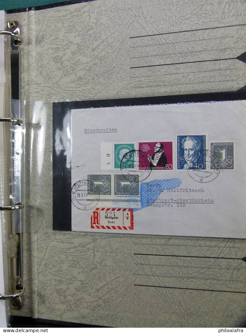 Collection Histoire postale Allemagne Aussi fragments Bavière FDC Bizona 50, 51 