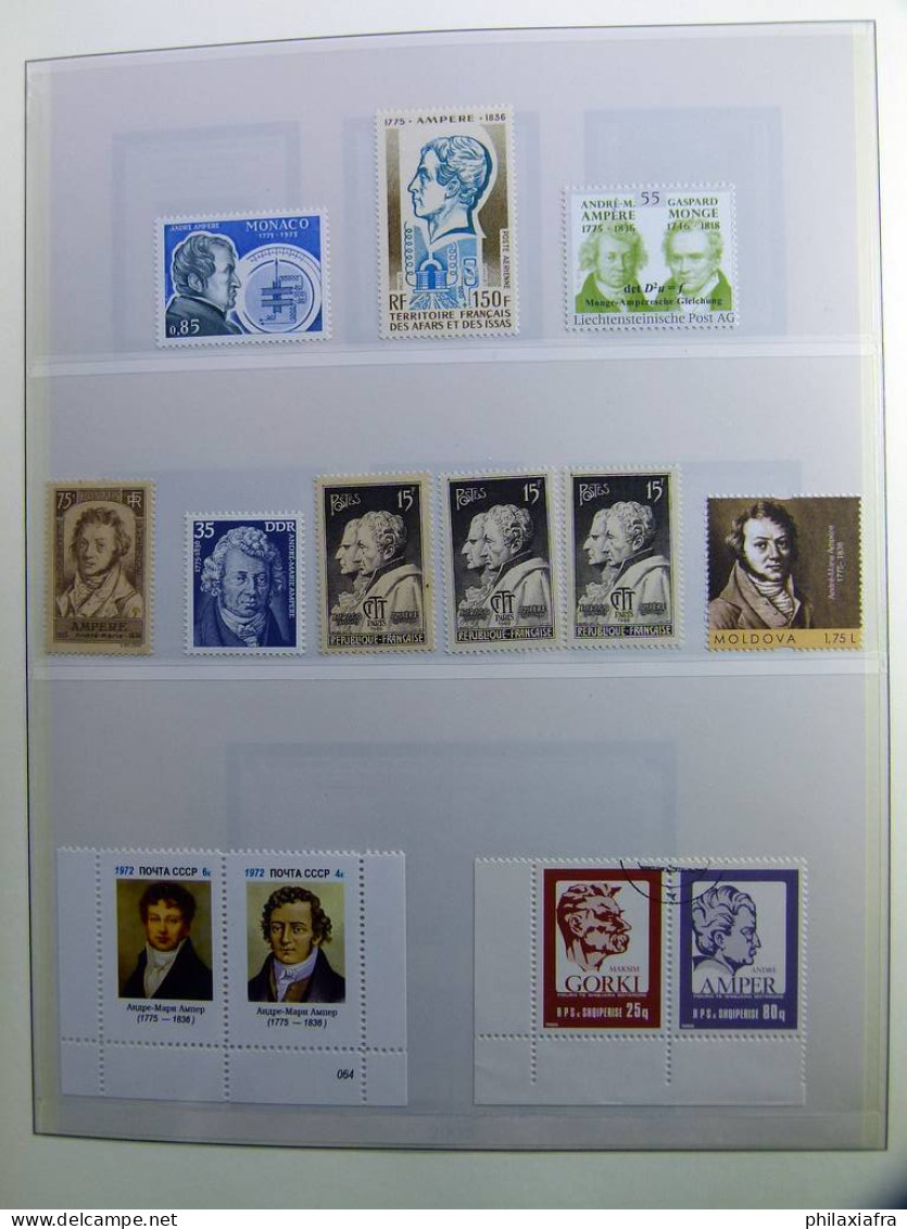 Collection thème scientifiques album Histoire postale timbres neufs oblitéré