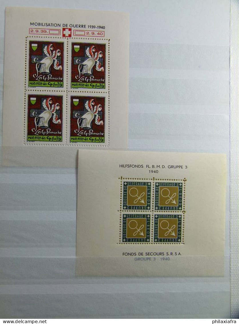 Lot Suisse classificateur, timbres pour soldats, poste de terrain 1940 neufs*