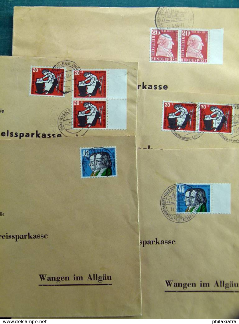 Lot d'enveloppes, années 1950, du Bund allemand, toutes timbrées avec 40 pfg