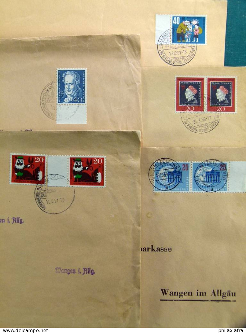 Lot d'enveloppes, années 1950, du Bund allemand, toutes timbrées avec 40 pfg