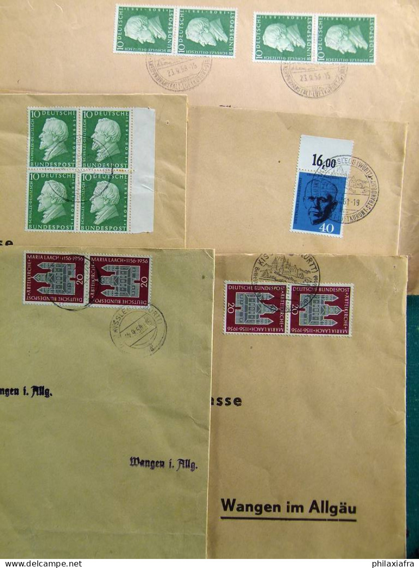 Lot d'enveloppes, années 1950, du Bund allemand, toutes timbrées avec 40 pfg
