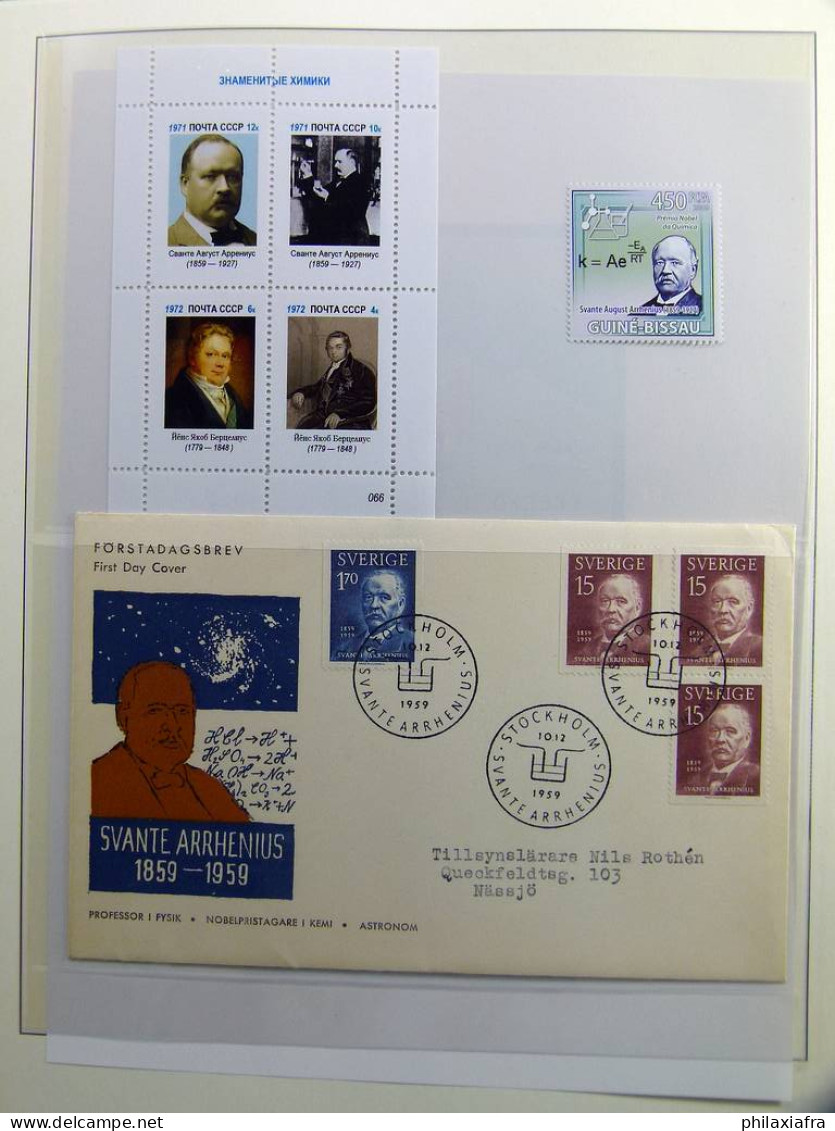 Lot thème des prix Nobel album timbres neufs oblitéré histoire postale