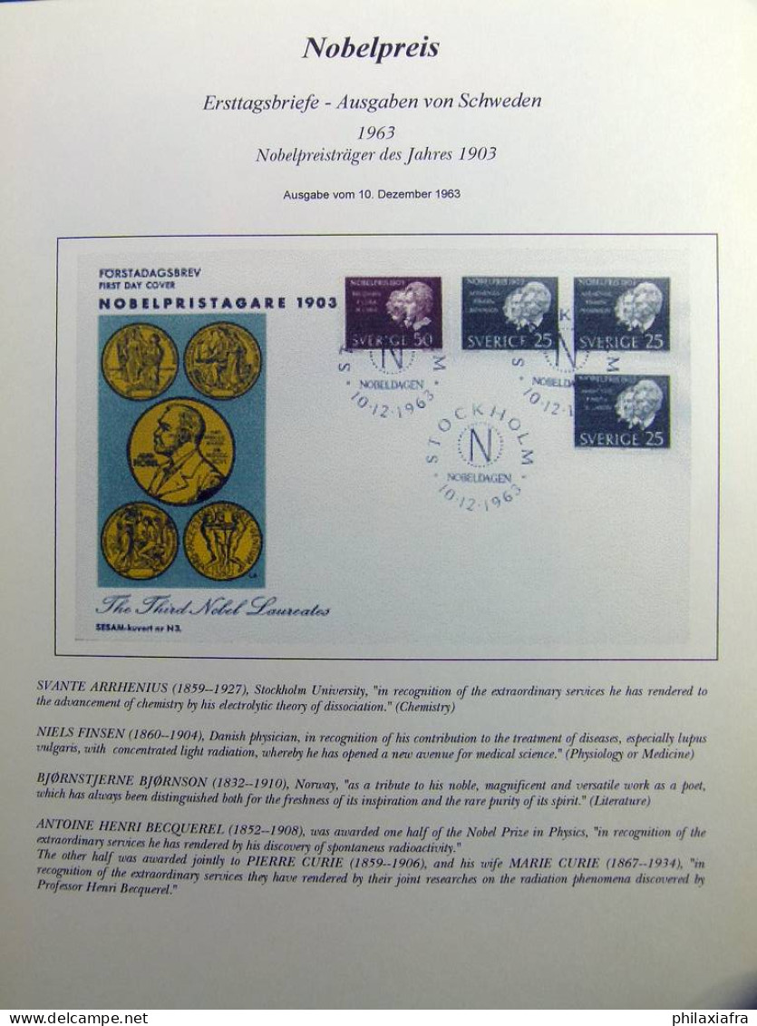 Lot thème des prix Nobel album timbres neufs oblitéré histoire postale