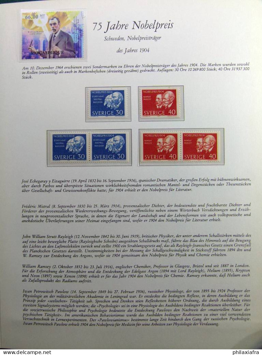 Lot thème des prix Nobel album timbres neufs oblitéré histoire postale