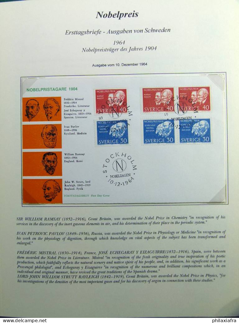 Lot thème des prix Nobel album timbres neufs oblitéré histoire postale