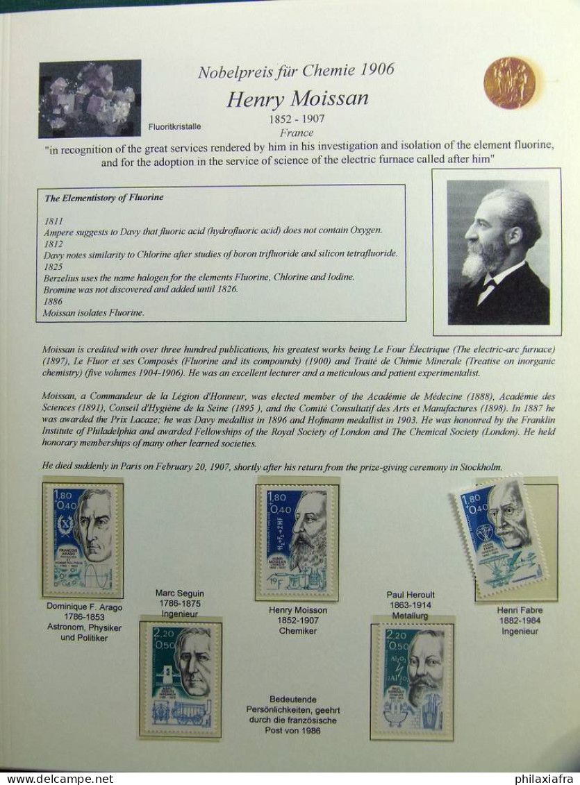 Lot thème des prix Nobel album timbres neufs oblitéré histoire postale