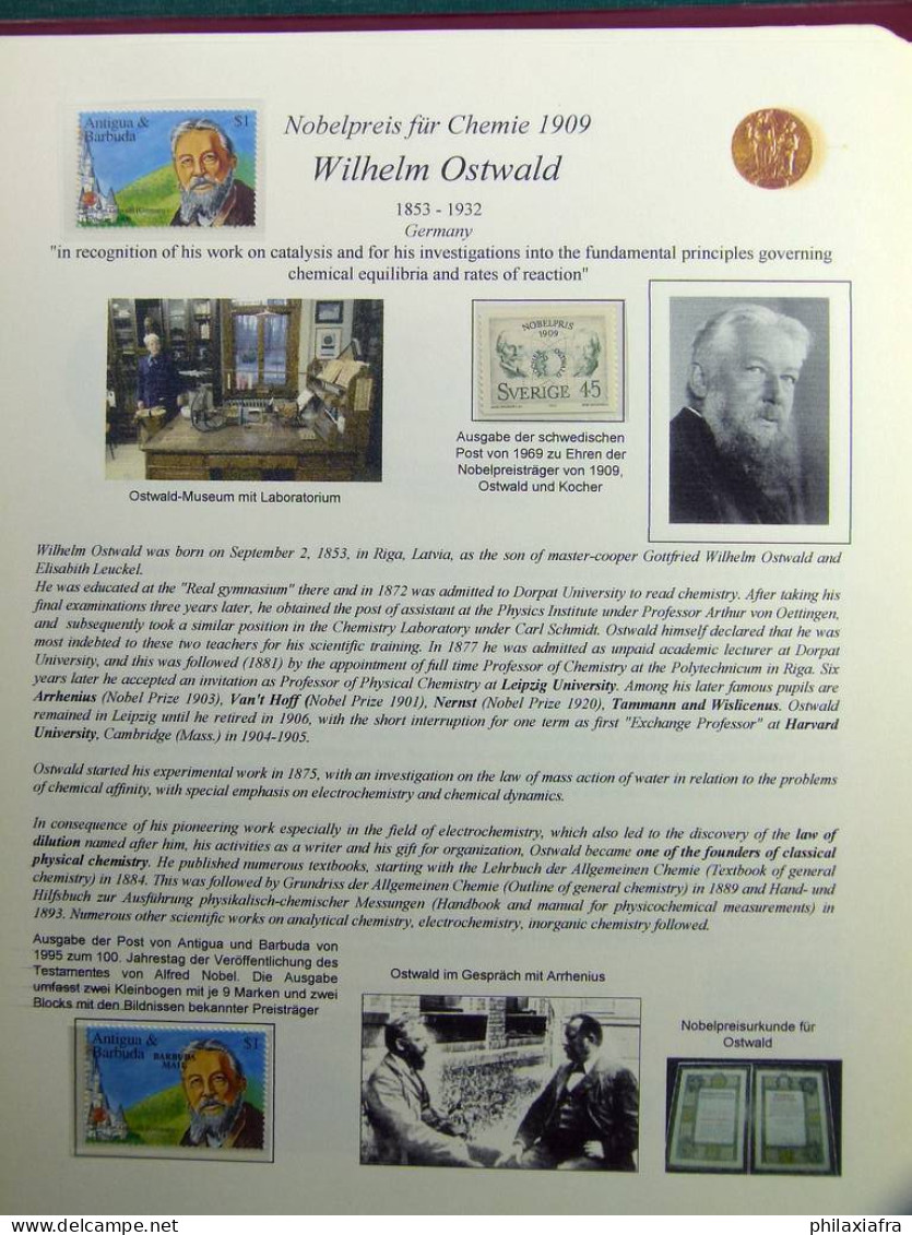 Lot thème des prix Nobel album timbres neufs oblitéré histoire postale