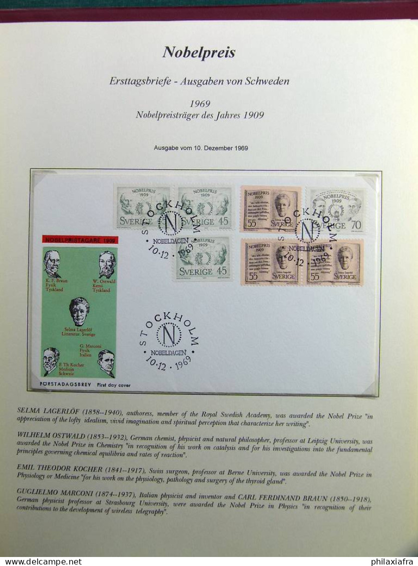 Lot thème des prix Nobel album timbres neufs oblitéré histoire postale