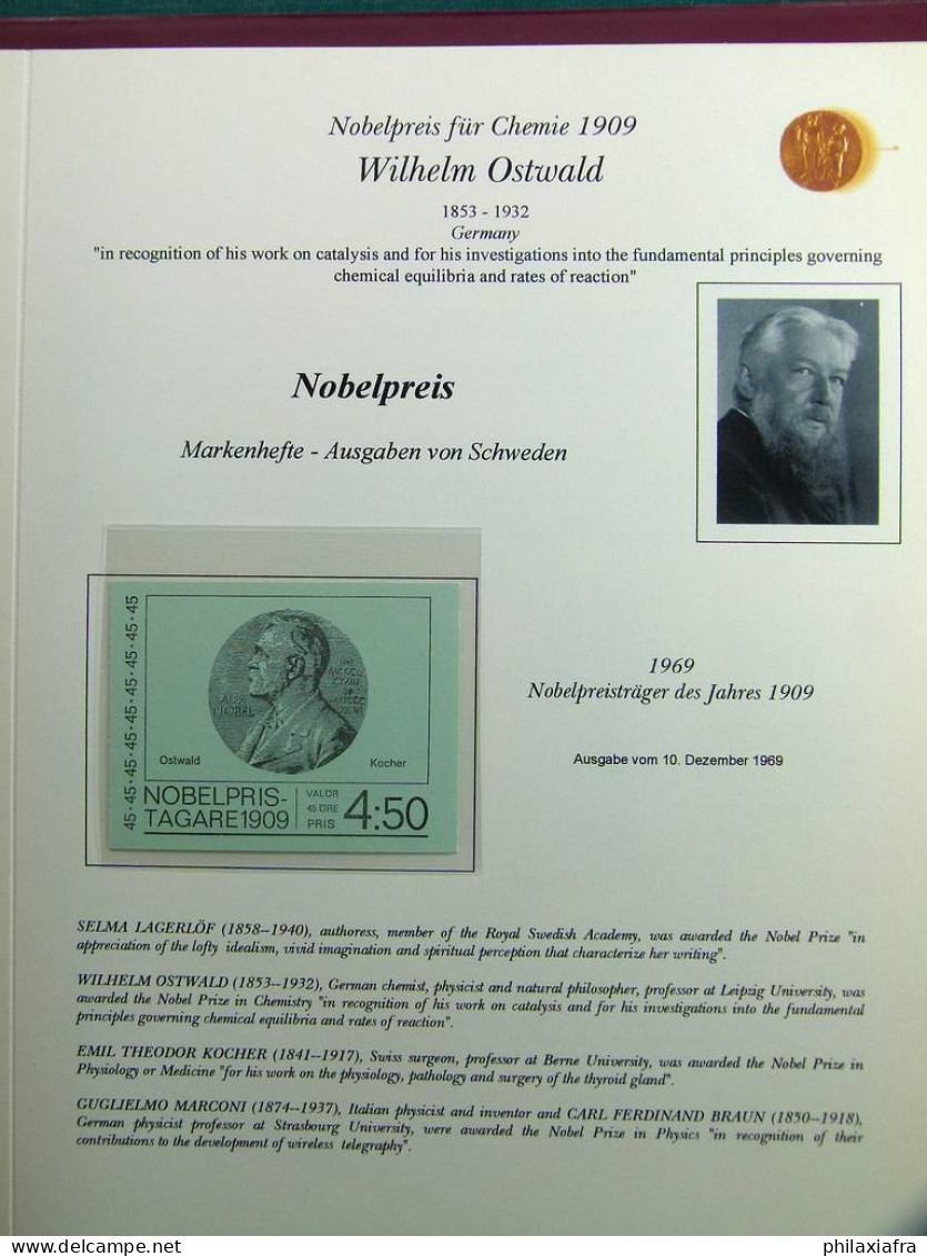 Lot thème des prix Nobel album timbres neufs oblitéré histoire postale