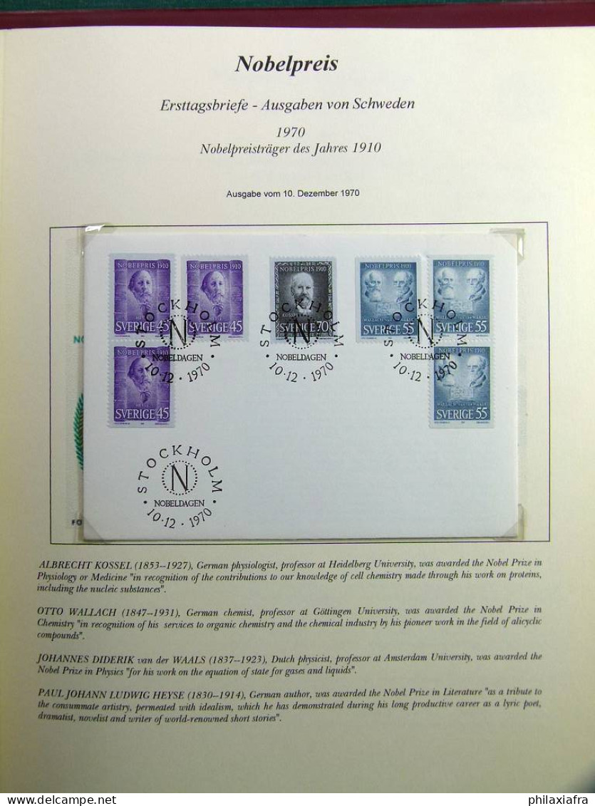 Lot thème des prix Nobel album timbres neufs oblitéré histoire postale