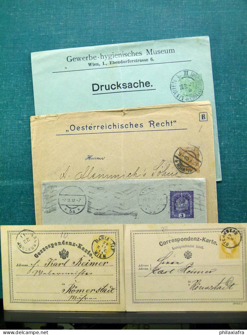 Collection Autriche, En Boîte, Avec Entire Postal, Voyagé, époque Classiques - Verzamelingen