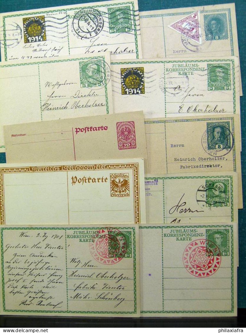 Collection Autriche, En Boîte, Avec Entire Postal, Voyagé, époque Classiques - Verzamelingen