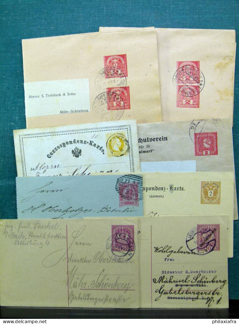 Collection Autriche, En Boîte, Avec Entire Postal, Voyagé, époque Classiques - Verzamelingen