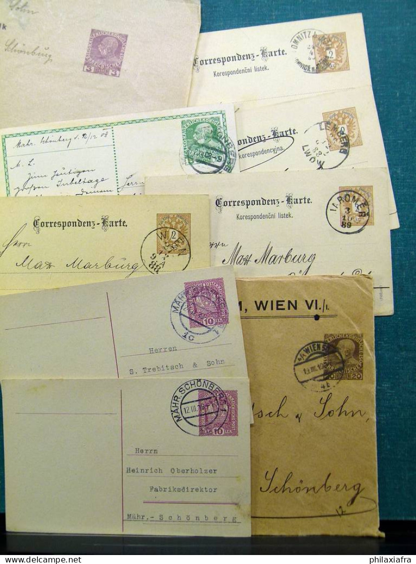 Collection Autriche, en boîte, avec entire postal, voyagé, époque classiques