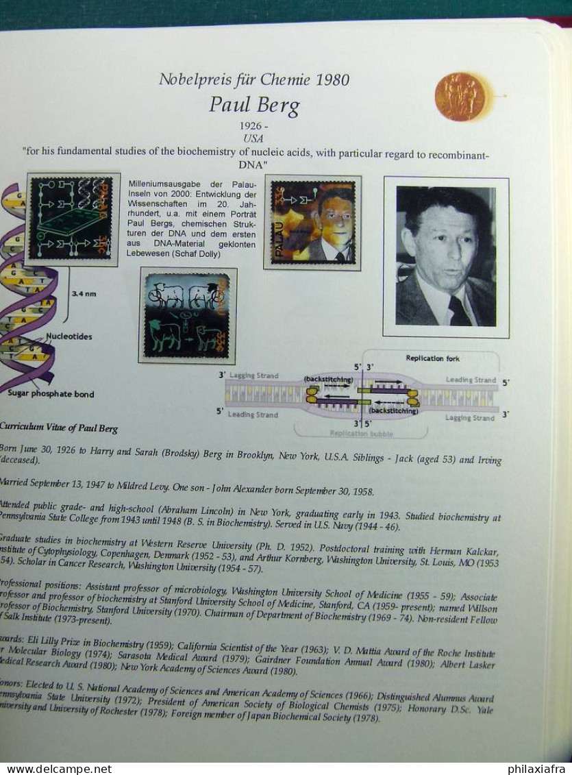Collection thème prix Nobel, timbres neufs oblitéré Histoire postale