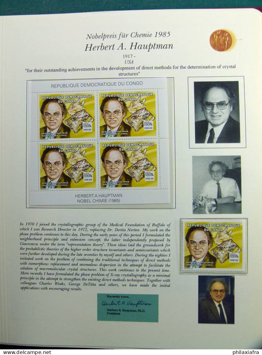 Collection thème prix Nobel, timbres neufs oblitéré Histoire postale