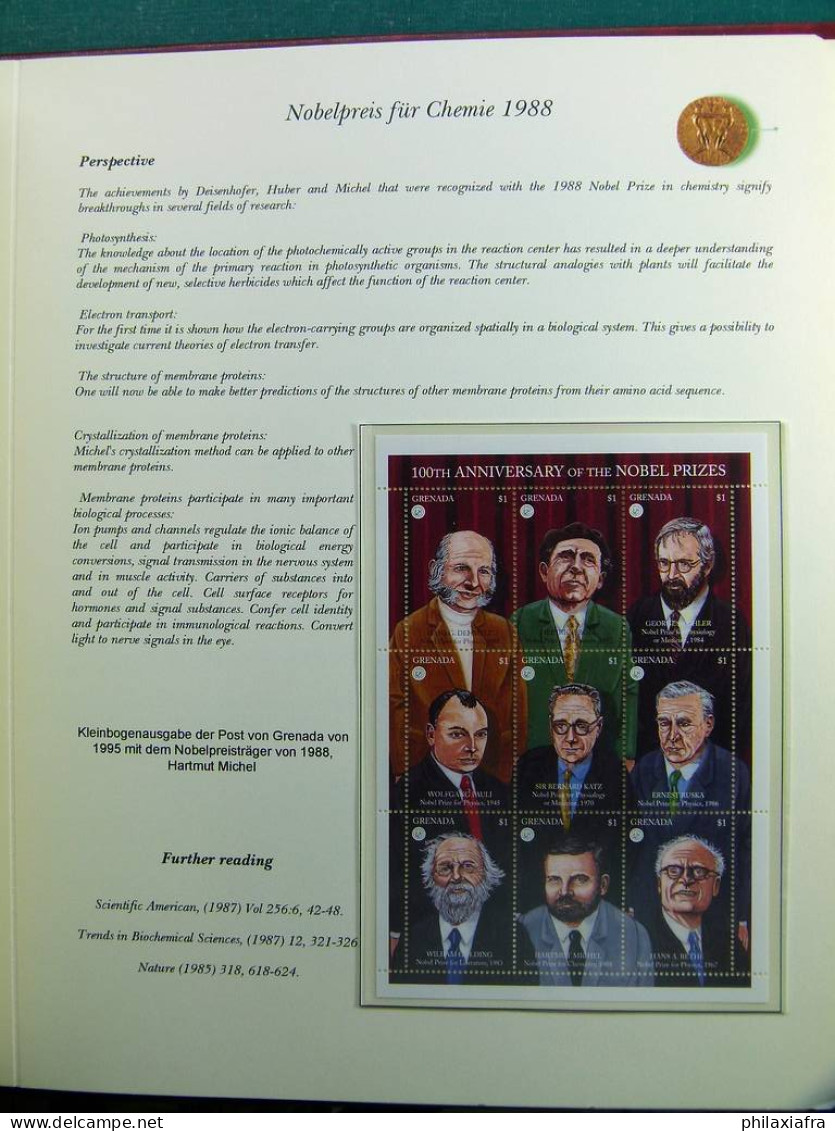 Collection thème prix Nobel, timbres neufs oblitéré Histoire postale