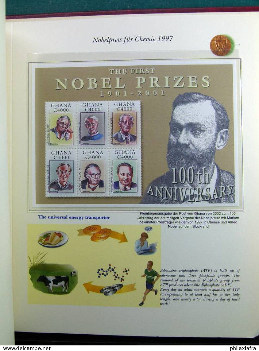 Collection thème prix Nobel, timbres neufs oblitéré Histoire postale