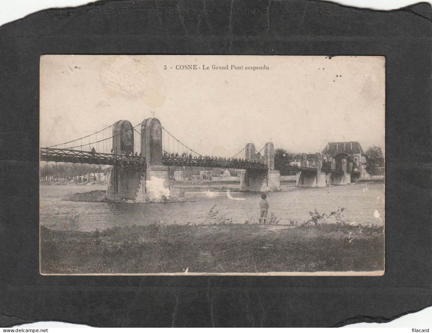 129063          Francia,     Cosne,   Le  Grand   Pont  Suspendu,     VGSB    1914 - Cosne Cours Sur Loire