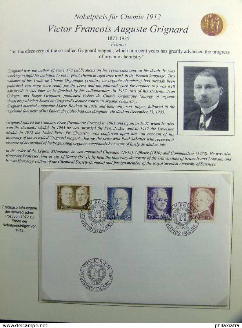 Collection thème des prix Nobel timbres neufs oblitéré histoire postale album 