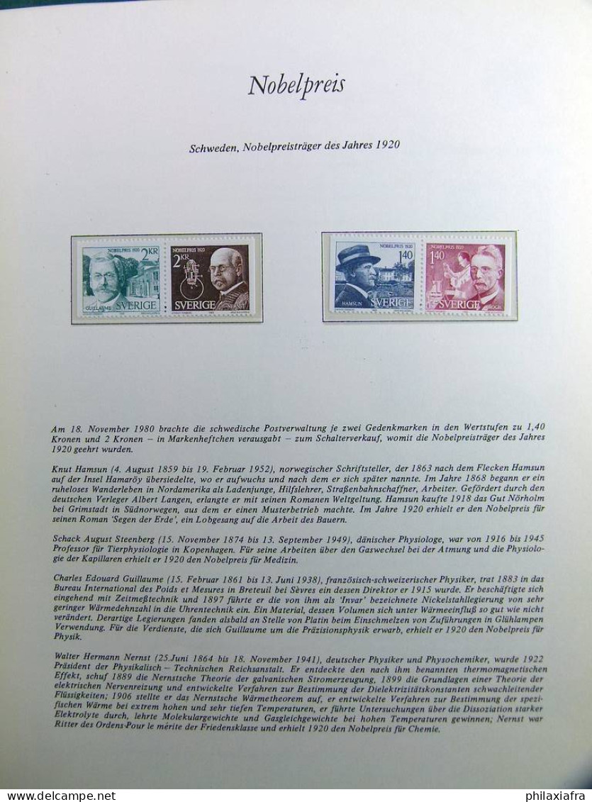 Collection thème des prix Nobel timbres neufs oblitéré histoire postale album 