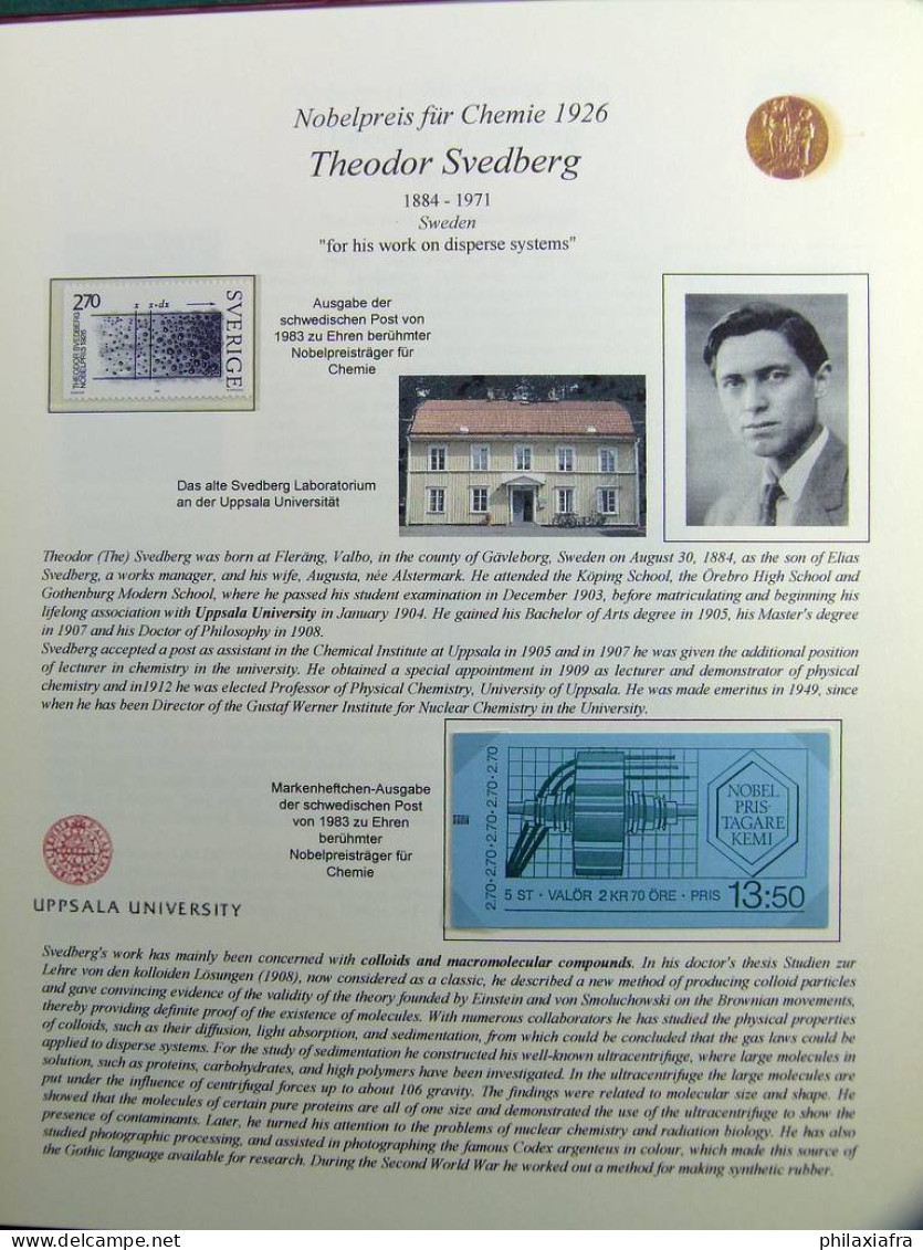 Collection thème des prix Nobel timbres neufs oblitéré histoire postale album 