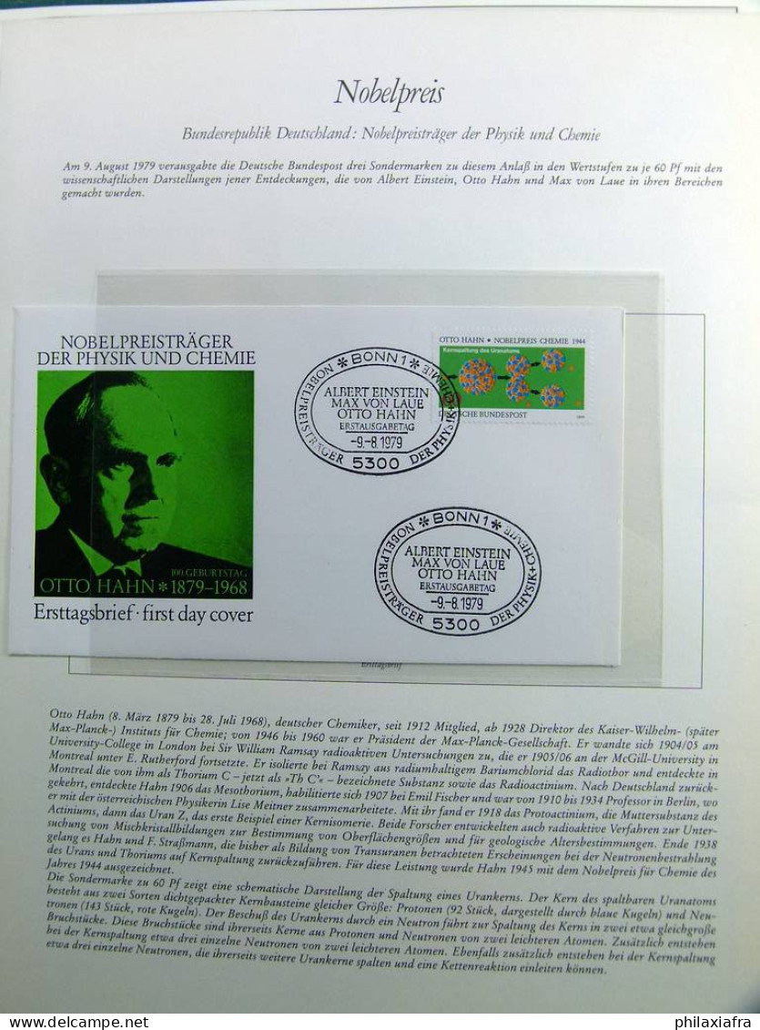 Collection thème des prix Nobel, album timbres neufs oblitéré histoire postale