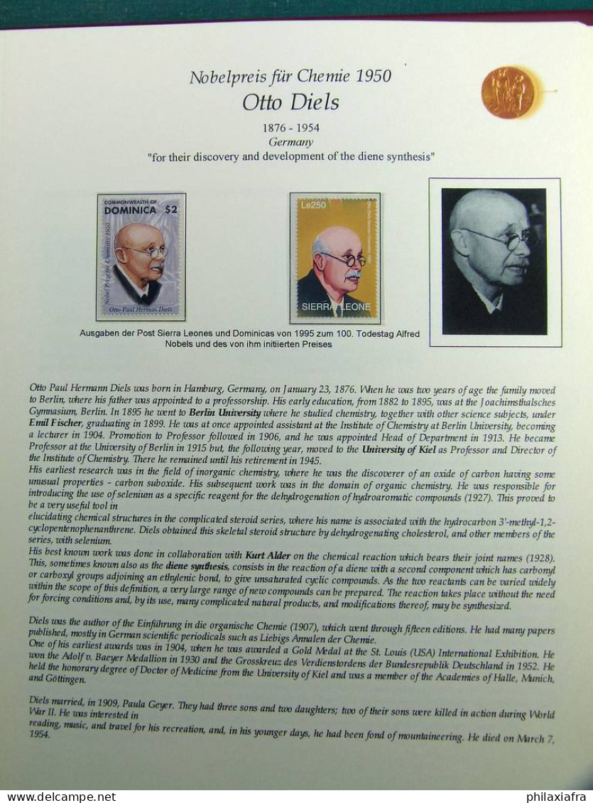 Collection thème des prix Nobel, album timbres neufs oblitéré histoire postale