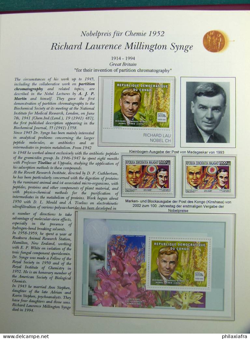 Collection thème des prix Nobel, album timbres neufs oblitéré histoire postale