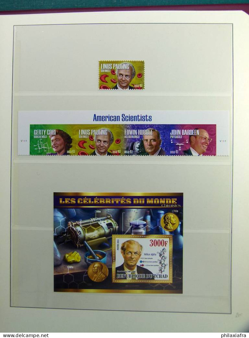 Collection thème des prix Nobel, album timbres neufs oblitéré histoire postale