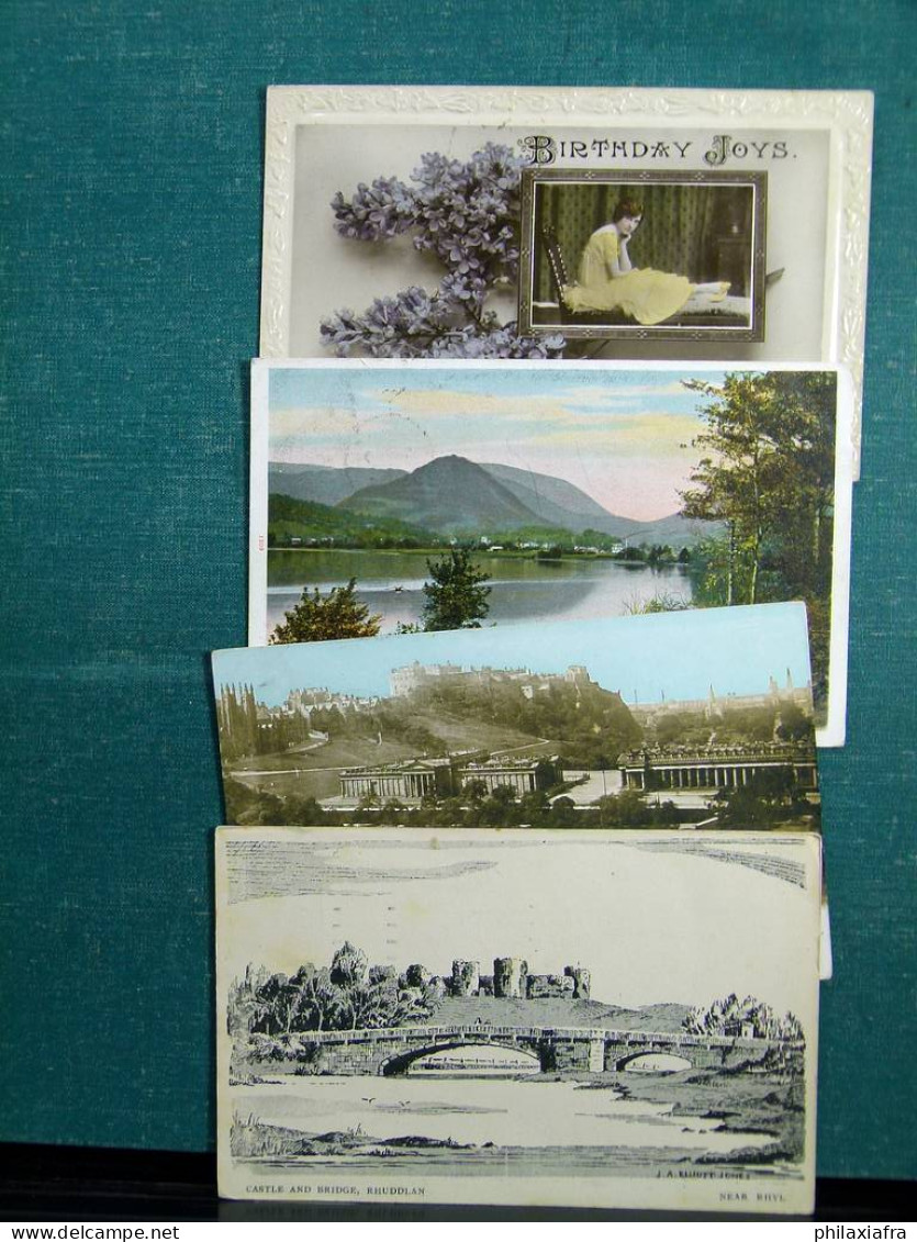 Lot d'environ 70 cartes postales, surtout entre 800-900 voyager zone anglaise