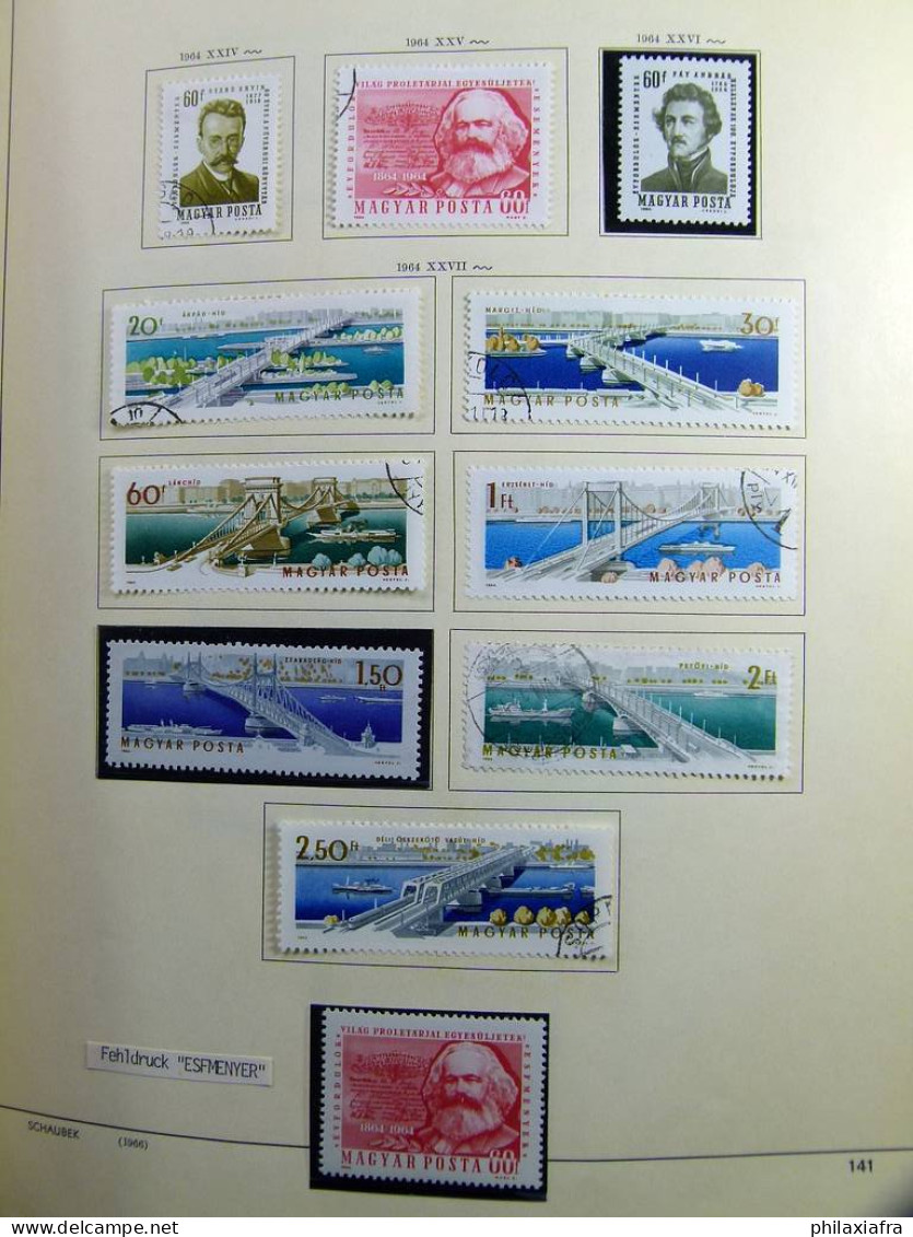 Collection Hongrie, sur album de 1964 à 1979, timbres, neuf ** et oblitéré