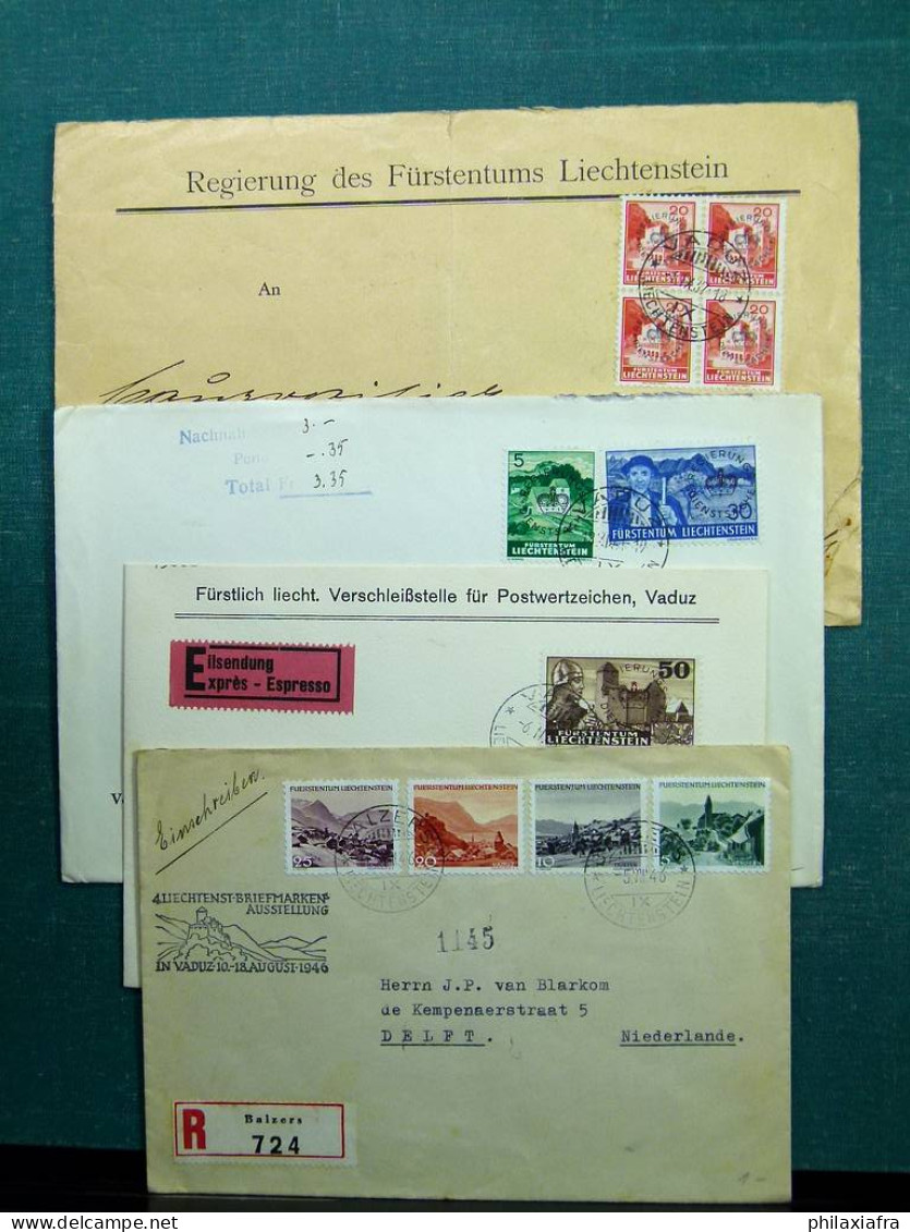 Collection Liechtenstein boite environ 150 enveloppes cartes FDC annes 30/40  CV