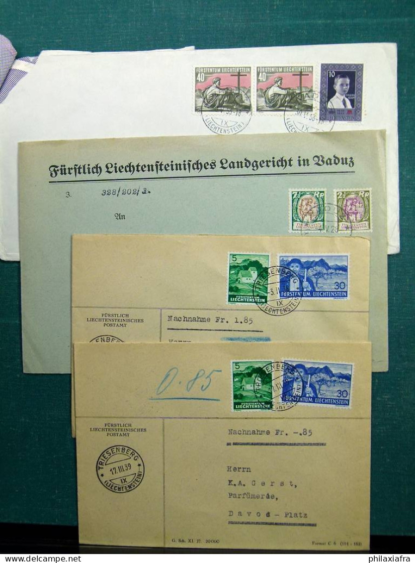 Collection Liechtenstein boite environ 150 enveloppes cartes FDC annes 30/40  CV