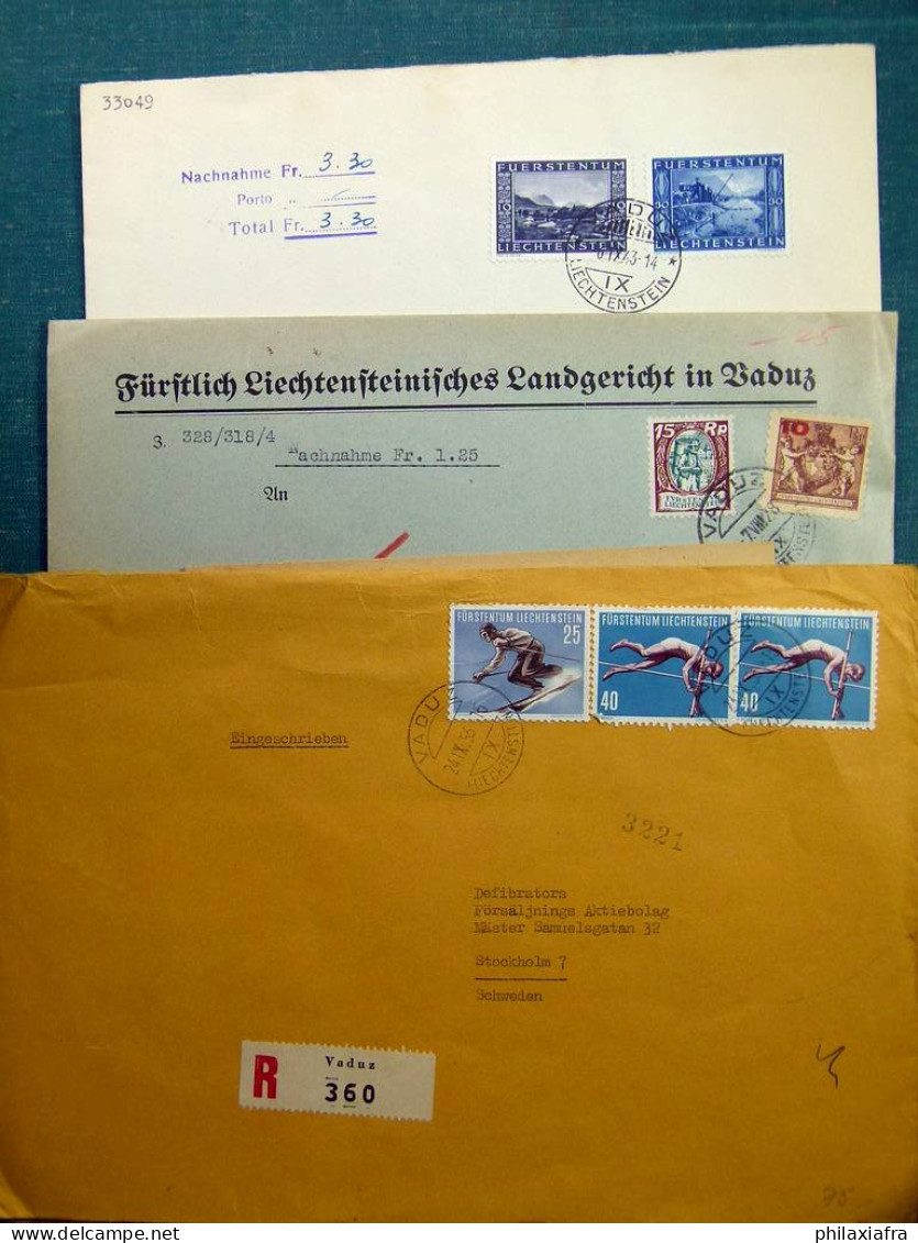 Collection Liechtenstein boite environ 150 enveloppes cartes FDC annes 30/40  CV