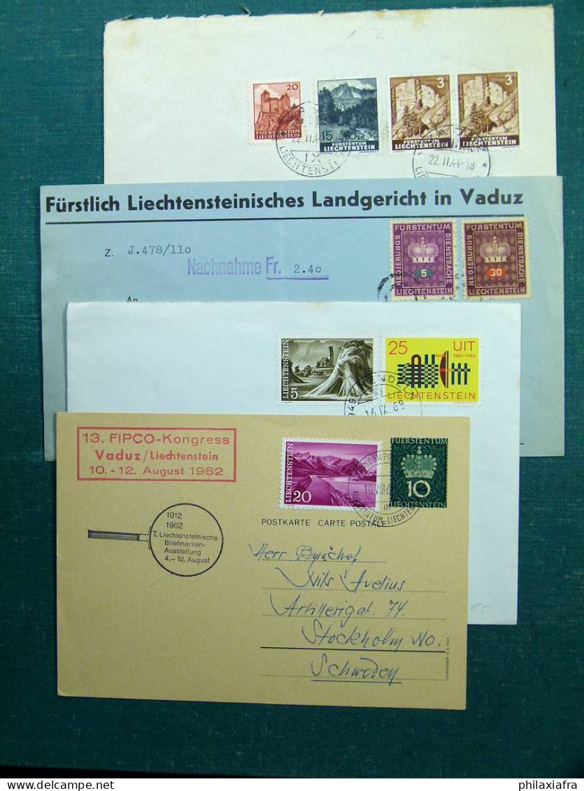 Collection Liechtenstein boite environ 150 enveloppes cartes FDC annes 30/40  CV