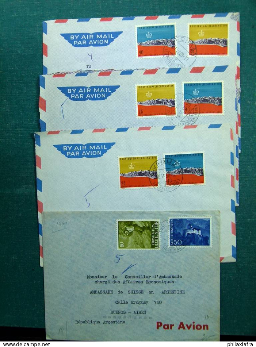 Collection Liechtenstein boite environ 150 enveloppes cartes FDC annes 30/40  CV