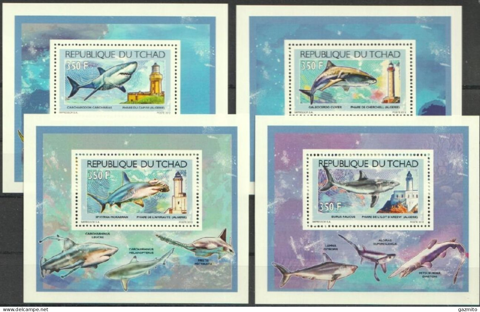 Tchad 2012, Sharks And Lighthouses, 4BF - Chad (1960-...)