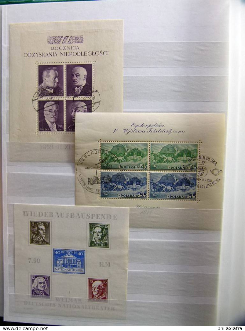 Stocker Europe classificateur timbres BF surtout neufs** enveloppe entire cartes