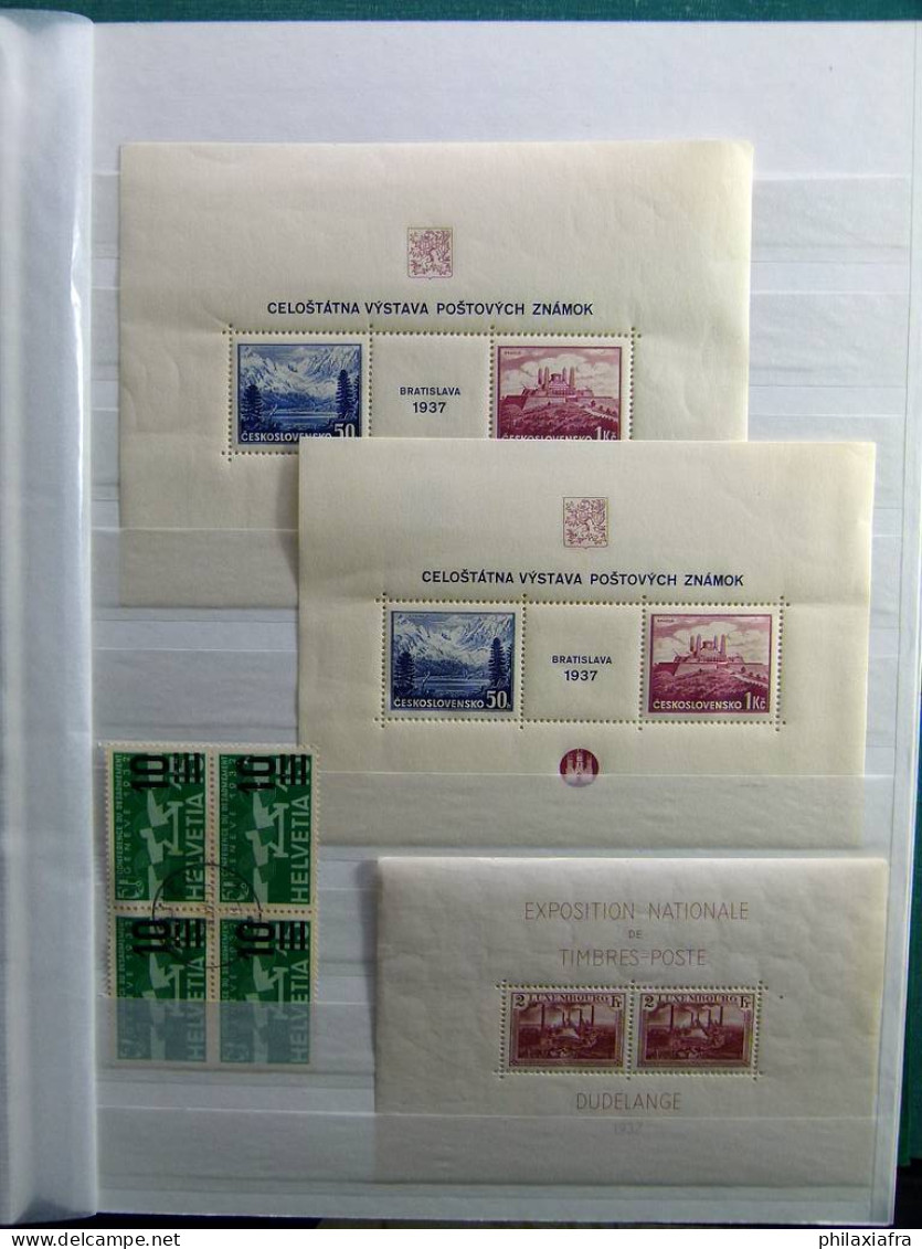 Stocker Europe classificateur timbres BF surtout neufs** enveloppe entire cartes