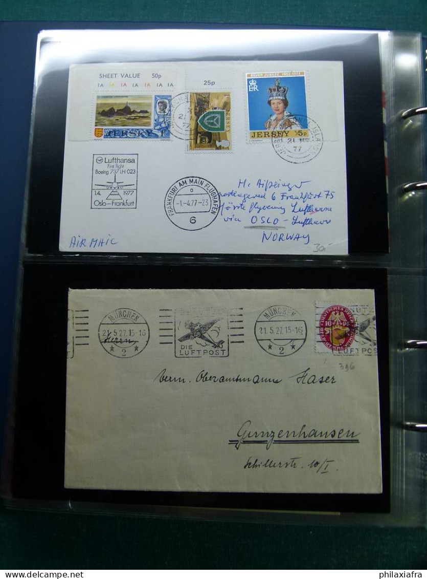 Beaucoup enveloppes, premiers vols, aussi années 50,  Londres -Monaco 1955 