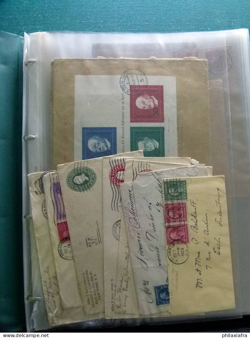 Collection D'histoire Postale Enveloppes Et Cartes Postales Surtout Voyage  - Collections (en Albums)