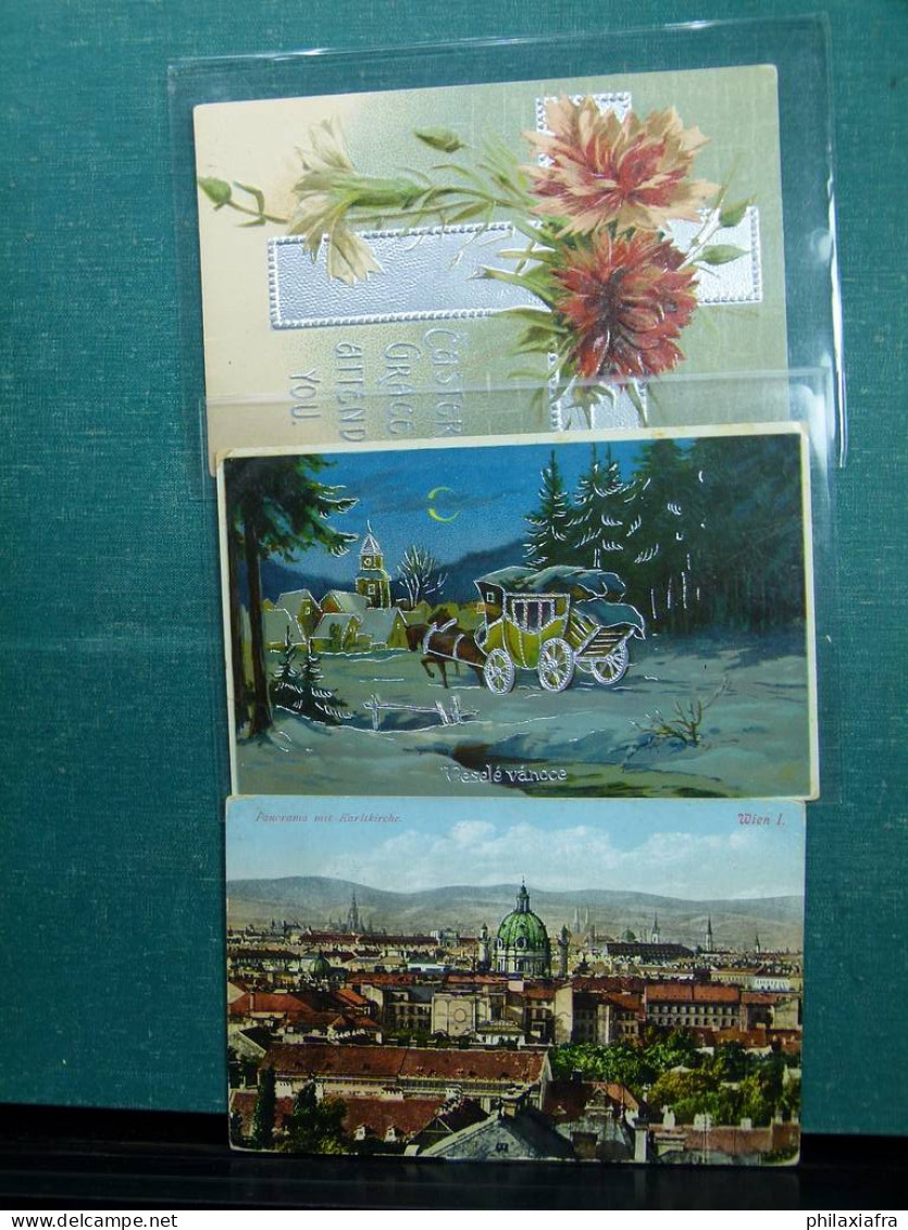 Collection de cartes postales du monde boîte carton 460 cartes anciennes du 900