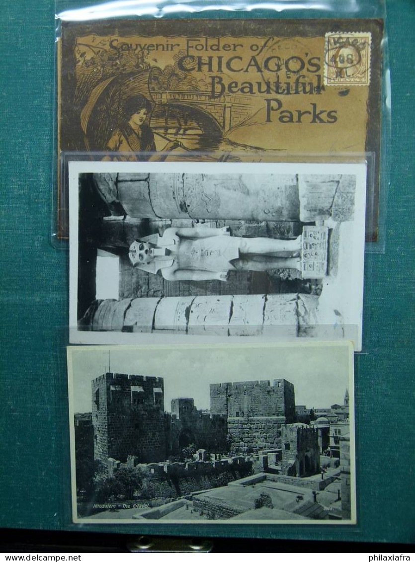 Collection de cartes postales du monde boîte carton 460 cartes anciennes du 900